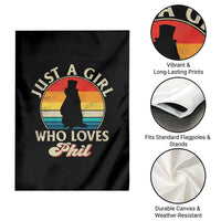 Funny Just A Girl Who Loves Phil Groundhog Garden Flag Punxsy Woodchuck Day Lover - Wonder Print Shop
