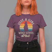 Funny Just A Girl Who Loves Phil Groundhog T Shirt For Women Punxsy Woodchuck Day Lover - Wonder Print Shop