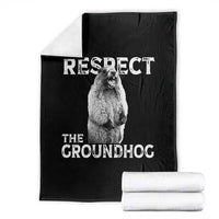 Funny Respect The Groundhog Throw Blanket Screaming Woodchuck Meme Groundhog Day - Wonder Print Shop