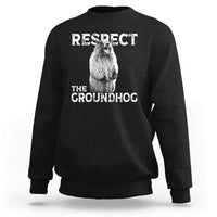 Funny Respect The Groundhog Sweatshirt Screaming Woodchuck Meme Groundhog Day - Wonder Print Shop