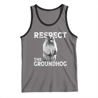 Funny Respect The Groundhog Tank Top Screaming Woodchuck Meme Groundhog Day - Wonder Print Shop