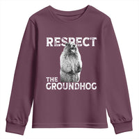 Funny Respect The Groundhog Youth Sweatshirt Screaming Woodchuck Meme Groundhog Day - Wonder Print Shop