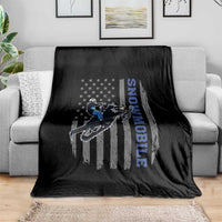 Snowmobile American Flag Snowcross Riding Winter Sport Throw Blanket - Wonder Print Shop