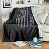 Snowmobile American Flag Snowcross Riding Winter Sport Throw Blanket - Wonder Print Shop