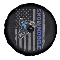Snowmobile American Flag Snowcross Riding Winter Sport Spare Tire Cover - Wonder Print Shop