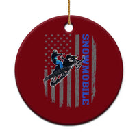 Snowmobile American Flag Snowcross Riding Winter Sport Ceramic Ornament - Wonder Print Shop