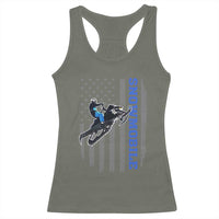 Snowmobile American Flag Snowcross Riding Winter Sport Racerback Tank Top - Wonder Print Shop