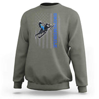 Snowmobile American Flag Snowcross Riding Winter Sport Sweatshirt - Wonder Print Shop