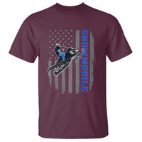 Snowmobile American Flag Snowcross Riding Winter Sport T Shirt - Wonder Print Shop
