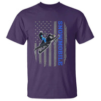 Snowmobile American Flag Snowcross Riding Winter Sport T Shirt - Wonder Print Shop