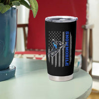 Snowmobile American Flag Snowcross Riding Winter Sport Tumbler Cup - Wonder Print Shop