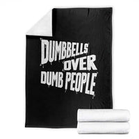 Funny Dumbbells Over Dumb People Throw Blanket Gym Workout Fitness Motivation - Wonder Print Shop