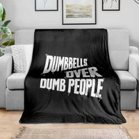 Funny Dumbbells Over Dumb People Throw Blanket Gym Workout Fitness Motivation - Wonder Print Shop