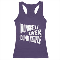 Funny Dumbbells Over Dumb People Racerback Tank Top Gym Workout Fitness Motivation - Wonder Print Shop