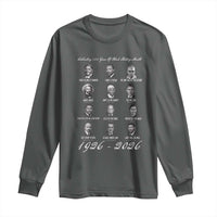 Celebrating 100 Years Of Black History Month 1926 2026 Long Sleeve Shirt Black Leaders