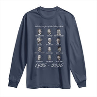 Celebrating 100 Years Of Black History Month 1926 2026 Long Sleeve Shirt Black Leaders