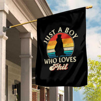 Funny Just A Boy Who Loves Phil Groundhog Garden Flag Punxsy Woodchuck Day Lover - Wonder Print Shop