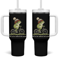 Off To Be Radical Left Scum Tumbler With Handle Funny Frog Resistance
