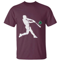 St Patricks Day Baseball Batter Silhouette Shamrock T Shirt