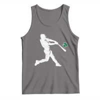 St Patricks Day Baseball Batter Silhouette Shamrock Tank Top