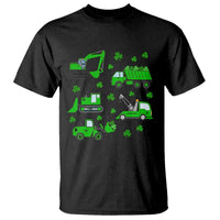Funny St Patricks Day Construction Trucks Irish Shamrock T Shirt
