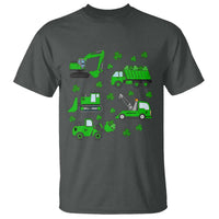 Funny St Patricks Day Construction Trucks Irish Shamrock T Shirt