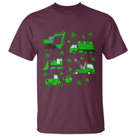 Funny St Patricks Day Construction Trucks Irish Shamrock T Shirt
