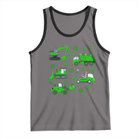 Funny St Patricks Day Construction Trucks Irish Shamrock Tank Top
