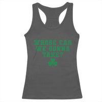 Funny Whose Car We Gonna Take Meme Shamrock Racerback Tank Top
