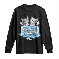 Chinga La Migra Long Sleeve Shirt Cute Cat Melting Ice Pro Immigrant