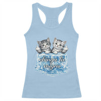 Chinga La Migra Racerback Tank Top Cute Cat Melting Ice Pro Immigrant