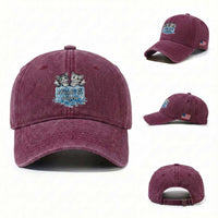 Chinga La Migra Washed Cotton Baseball Cap Cute Cat Melting Ice Pro Immigrant