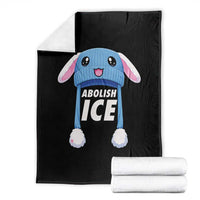 Abolish Ice Throw Blanket Blue Bunny Hat Pro Immigrant Resist Minnesota