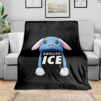 Abolish Ice Throw Blanket Blue Bunny Hat Pro Immigrant Resist Minnesota