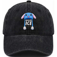 Abolish Ice Washed Cotton Baseball Cap Blue Bunny Hat Pro Immigrant Resist Minnesota