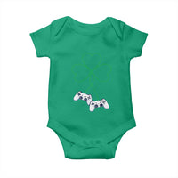 Video Game Lover St Patricks Day with Shamrock Controllers Baby Onesie