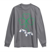 Video Game Lover St Patricks Day with Shamrock Controllers Long Sleeve Shirt