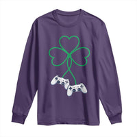 Video Game Lover St Patricks Day with Shamrock Controllers Long Sleeve Shirt