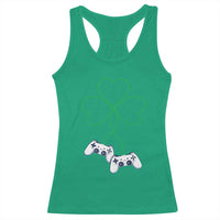 Video Game Lover St Patricks Day with Shamrock Controllers Racerback Tank Top