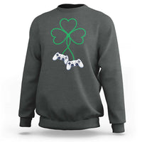 Video Game Lover St Patricks Day with Shamrock Controllers Sweatshirt