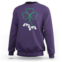 Video Game Lover St Patricks Day with Shamrock Controllers Sweatshirt
