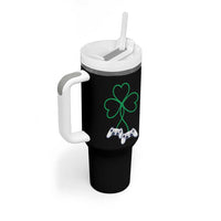 Video Game Lover St Patricks Day with Shamrock Controllers Tumbler With Handle