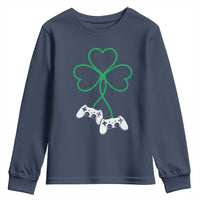 Video Game Lover St Patricks Day with Shamrock Controllers Youth Sweatshirt