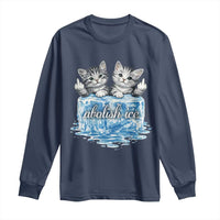 Abolish Ice Long Sleeve Shirt Cute Cat Melting Ice Pro Immigrant