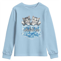 Abolish Ice Youth Sweatshirt Cute Cat Melting Ice Pro Immigrant