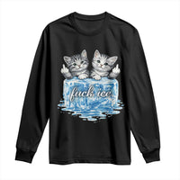 Fck Ice Long Sleeve Shirt Cute Cat Melting Ice Pro Immigrant