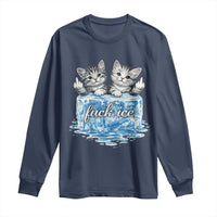 Fck Ice Long Sleeve Shirt Cute Cat Melting Ice Pro Immigrant