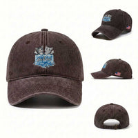 Fck Ice Washed Cotton Baseball Cap Cute Cat Melting Ice Pro Immigrant