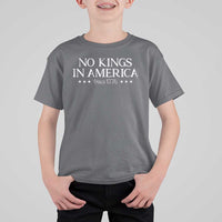 No Kings In America Since 1776 T Shirt For Kid Vintage Star