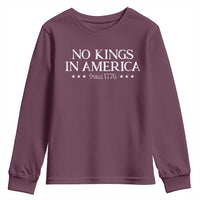 No Kings In America Since 1776 Youth Sweatshirt Vintage Star